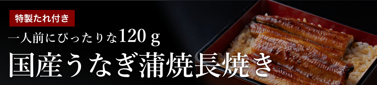 一人前にぴったりな120g！国産うなぎ蒲焼長焼き